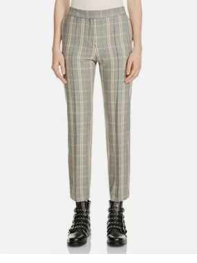 MAJE Puya Cropped Pants Trousers
Black Cream Plaid Straight Slim Ankle